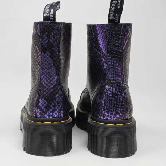 Dr. Martens Sinclair Boots Womens Size 8 Purple Snake Platform Zip Lace Up New - Picture 5 of 11